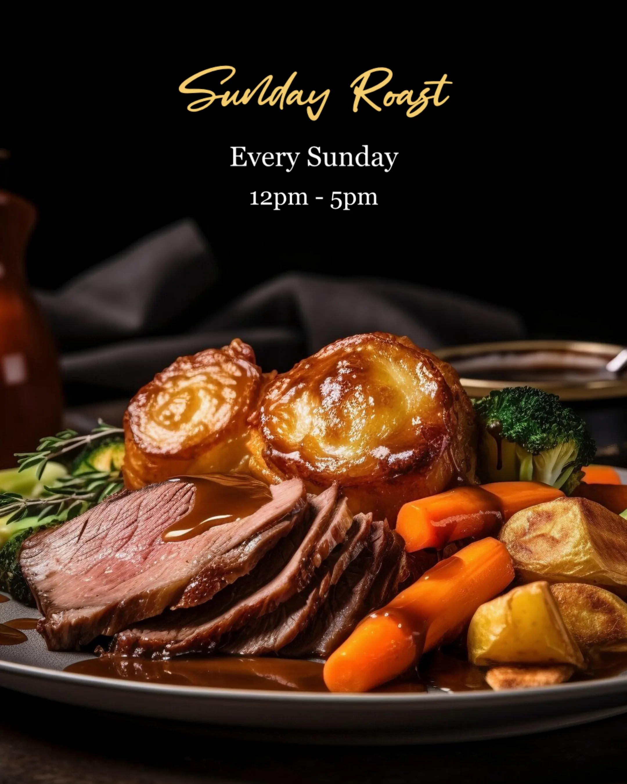 Sunday roast gold poster